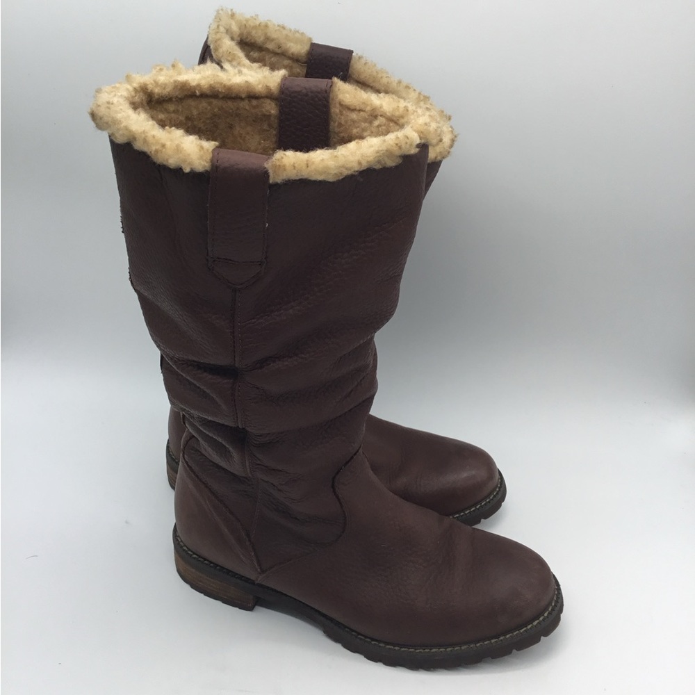 Ariat Brown Heeled Boots with Cream Lining